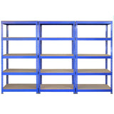 Scaffale da Garage ad Incastro Q-Rax - Blu - 2 Scaffali da 90cm e 3 Scaffali da 120cm