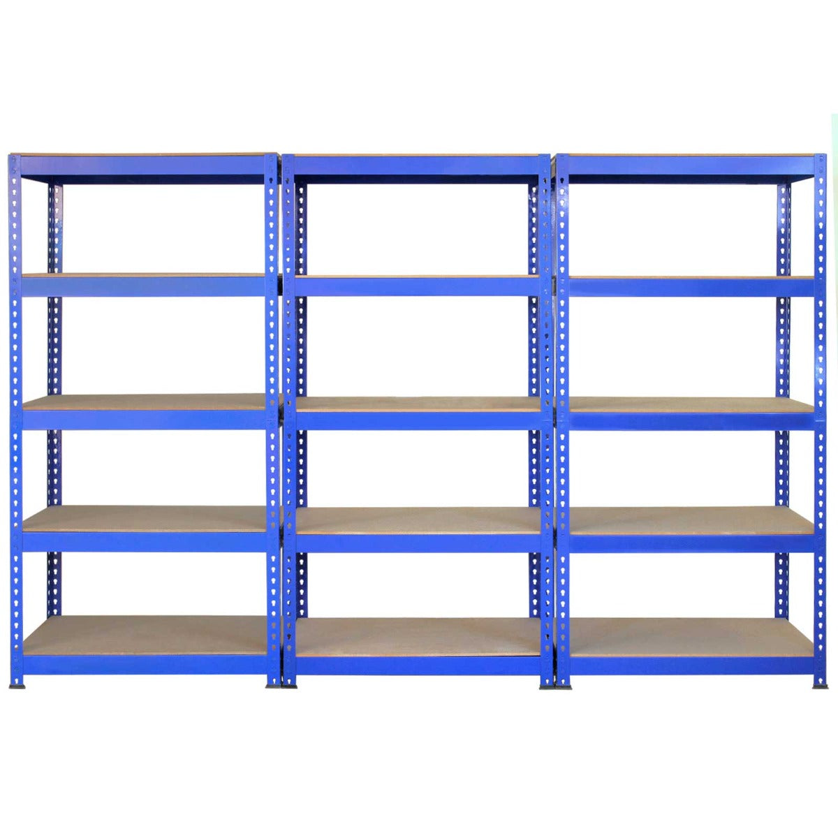 Scaffale da Garage ad Incastro Q-Rax - Blu - 90cm x 50cm - 3 Pezzi con Banco da lavoro da 120 cm