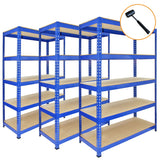 Scaffale da Garage ad Incastro Q-Rax - Blu - 90cm x 50cm - 3 Pezzi con Martello