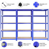 Scaffale da Garage ad Incastro Q-Rax - Blu - 90cm x 50cm - 3 pezzi con Martello