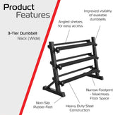 Supporto Manubri 3 Ripiani Largo Body Revolution