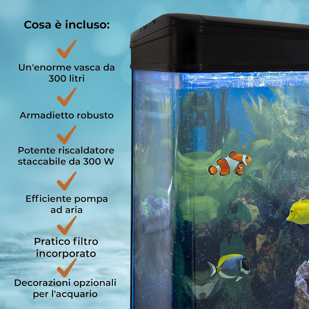 Acquario 300 Litri con Mobile Nero