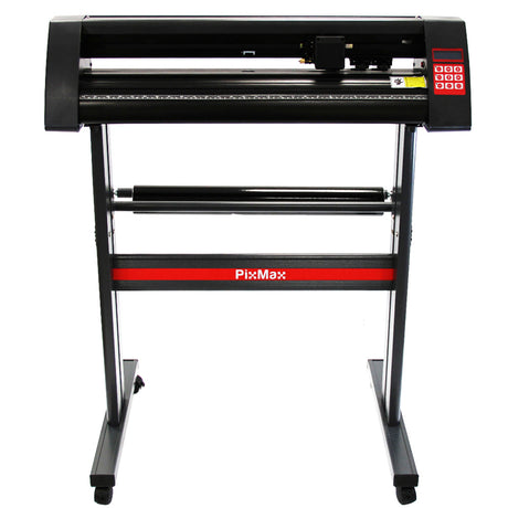 Taglierina per vinile da 720 mm con supporto, struttura nera, dettagli rossi, design robusto e funzionale per tagli precisi