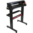 Taglierina per vinile PixMax con struttura nera, rotolo di vinile, design compatto e ruote per facile mobilità, compatibile con Mac e Windows