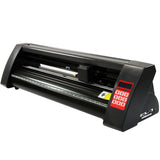 Taglierina per vinile nera con display rosso, progettata per il taglio preciso di cartelli e materiali, compatta e versatile