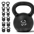 Kettlebell in ghisa nera da 12 kg con manico ergonomico, superficie ruvida per una presa sicura, ideale per allenamenti intensi