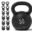 Kettlebell in ghisa da 18 kg, finitura nera opaca, manico robusto, ideale per allenamenti di forza e resistenza
