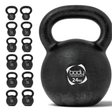 Kettlebell in ghisa da 24 kg, finitura nera opaca, manico ergonomico, ideale per allenamenti di forza e resistenza