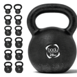 Kettlebell in ghisa da 28 kg, finitura opaca nera, manico ergonomico, adatta per allenamenti di forza e resistenza