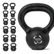 Kettlebell in ghisa nera da 2 kg con manico ergonomico, superficie opaca e design compatto per allenamenti efficaci