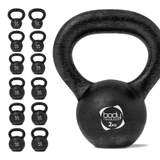 Kettlebell in ghisa nera da 2 kg con manico ergonomico, superficie opaca e design compatto per allenamenti efficaci