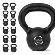 Kettlebell in ghisa nera da 4 kg, con manico ergonomico e superficie opaca, ideale per allenamenti di forza e resistenza