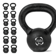 Kettlebell in ghisa nera da 6 kg con manico ergonomico, superficie liscia e resistente, ideale per allenamenti di forza e resistenza