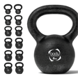 Kettlebell in ghisa nera da 8 kg con manico ergonomico, superficie ruvida per una presa sicura, ideale per allenamenti fitness