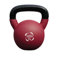 Kettlebell in neoprene rosso da 24 kg con manico nero, superficie liscia e logo Body Revolution ben visibile