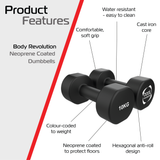 Manubri in neoprene 2 x 10 kg