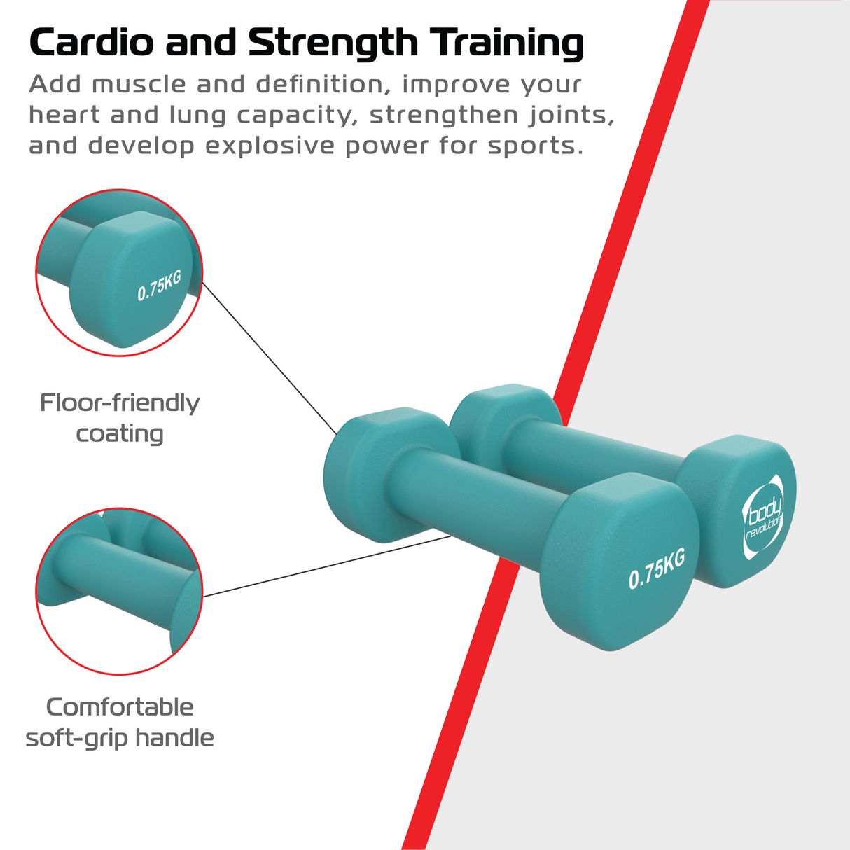 2 Manubri in Neoprene da 0,75 kg