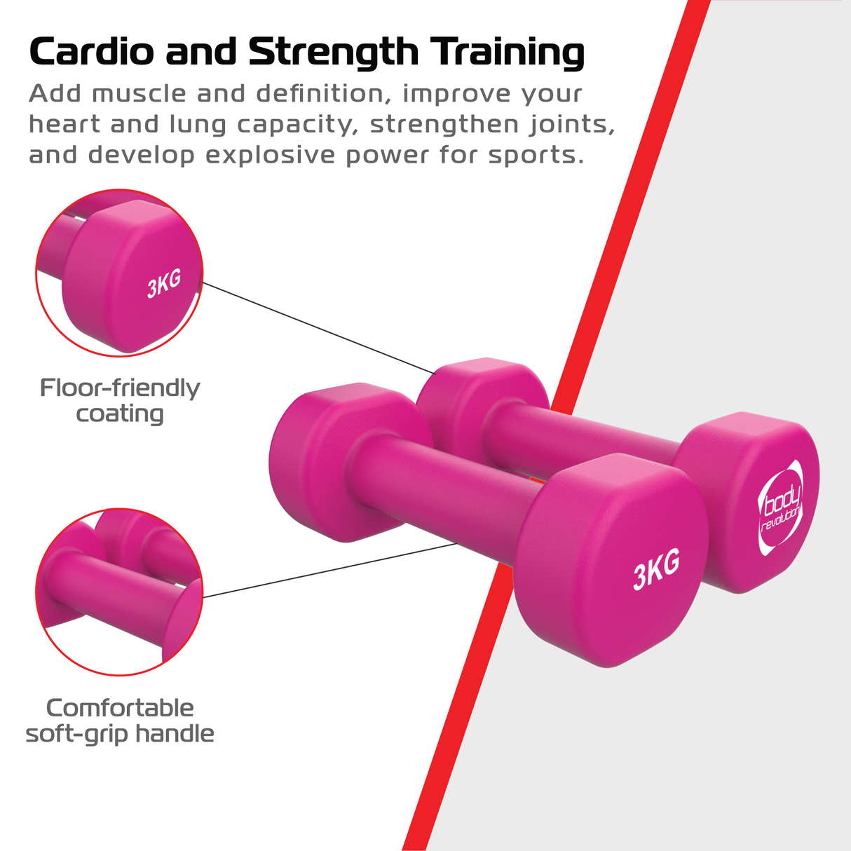 Manubri in neoprene 2 x 3 kg