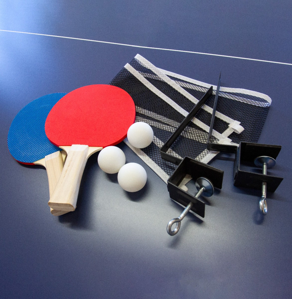 Tavolo da Ping Pong Pieghevole con Kit Racchette e Palline