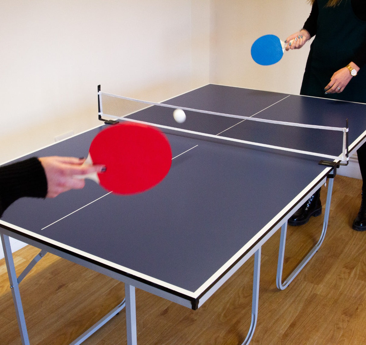 Tavolo da Ping Pong Pieghevole con Kit Racchette e Palline