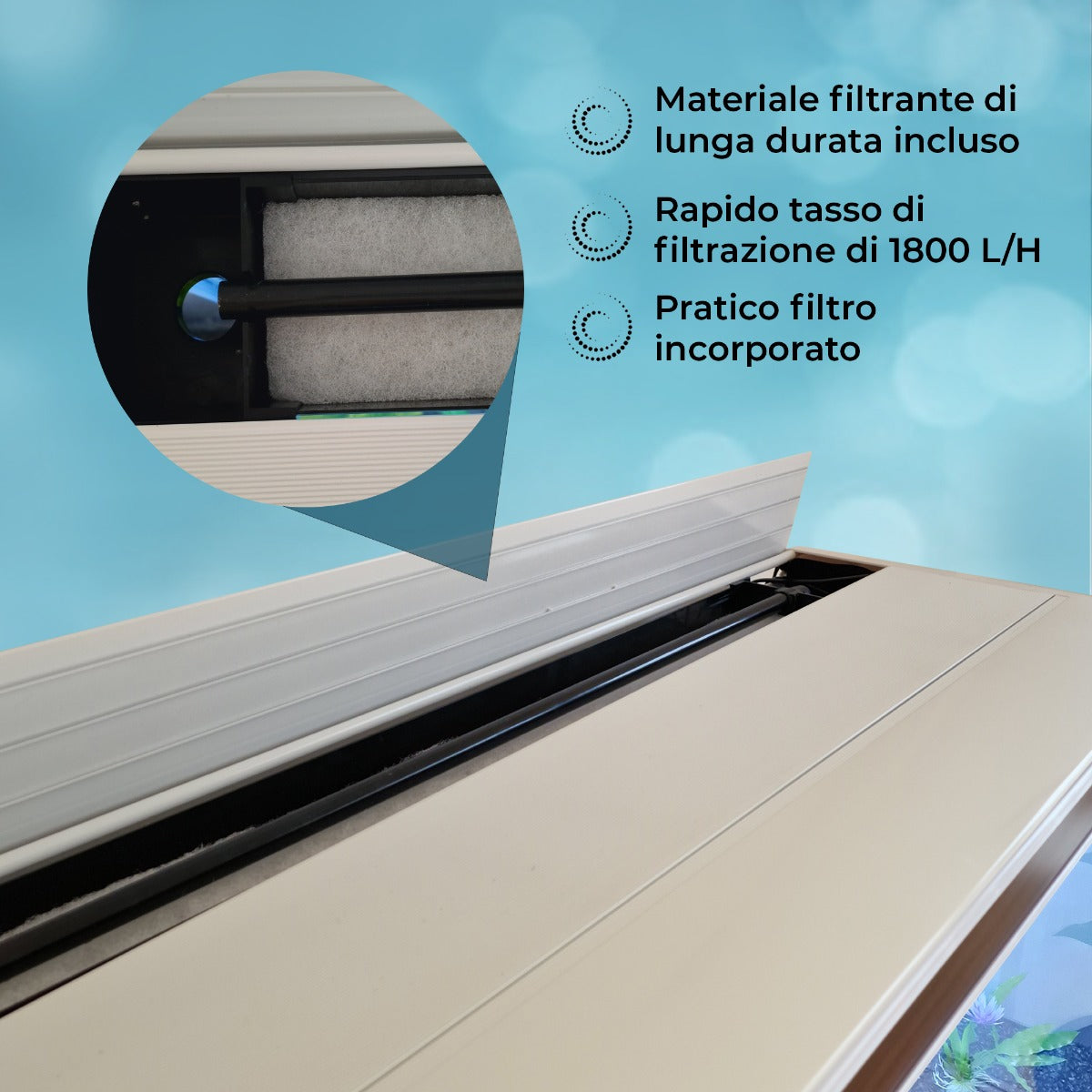 Acquario 300 Litri con Mobile Bianco e Kit con Ghiaia Naturale