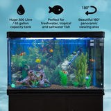 Acquario 300 Litri con Mobile Nero e Kit con Ghiaia Naturale