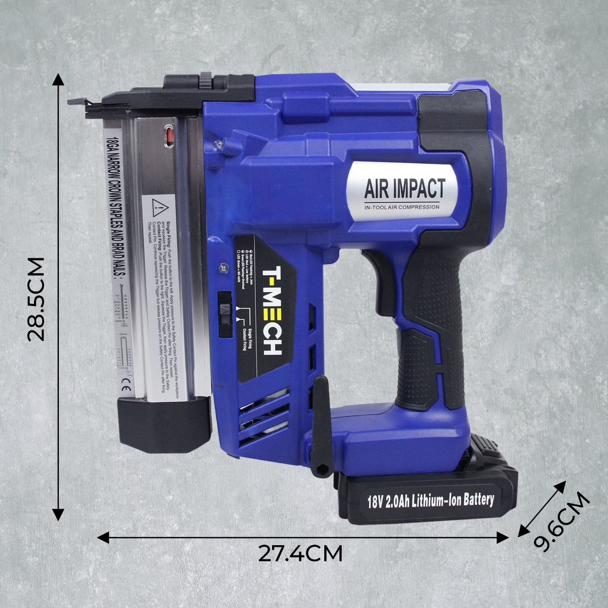 Pistola Sparachiodi T-Mech con Batteria Addizionale