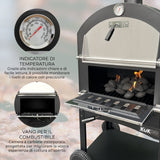 Forno Multifunzione KuKoo per Pizza, Carne e Pesce in Acciaio Con Pala per Pizza e Cutter