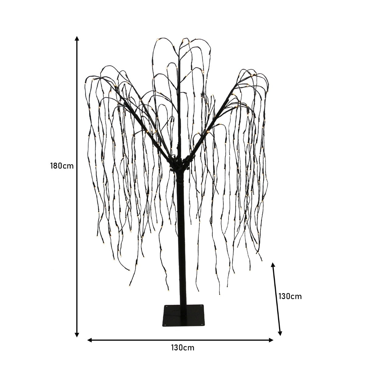 Salice Piangente Luminoso a LED - 180cm - Bianco - Luci Calde