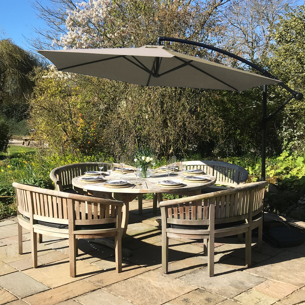 Ombrellone da Giardino a Sbalzo Monstershop - Beige
