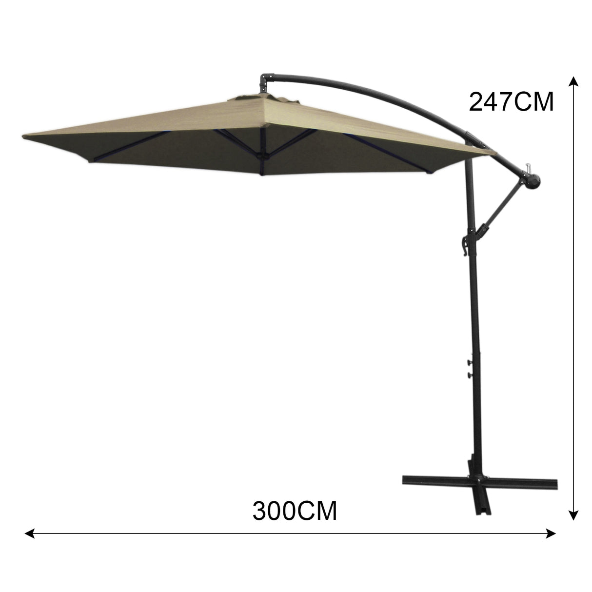 Ombrellone da Giardino a Sbalzo Monstershop - Beige
