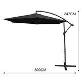 Ombrellone da Giardino Monstershop con Base Zavorra Quadrata - Nero