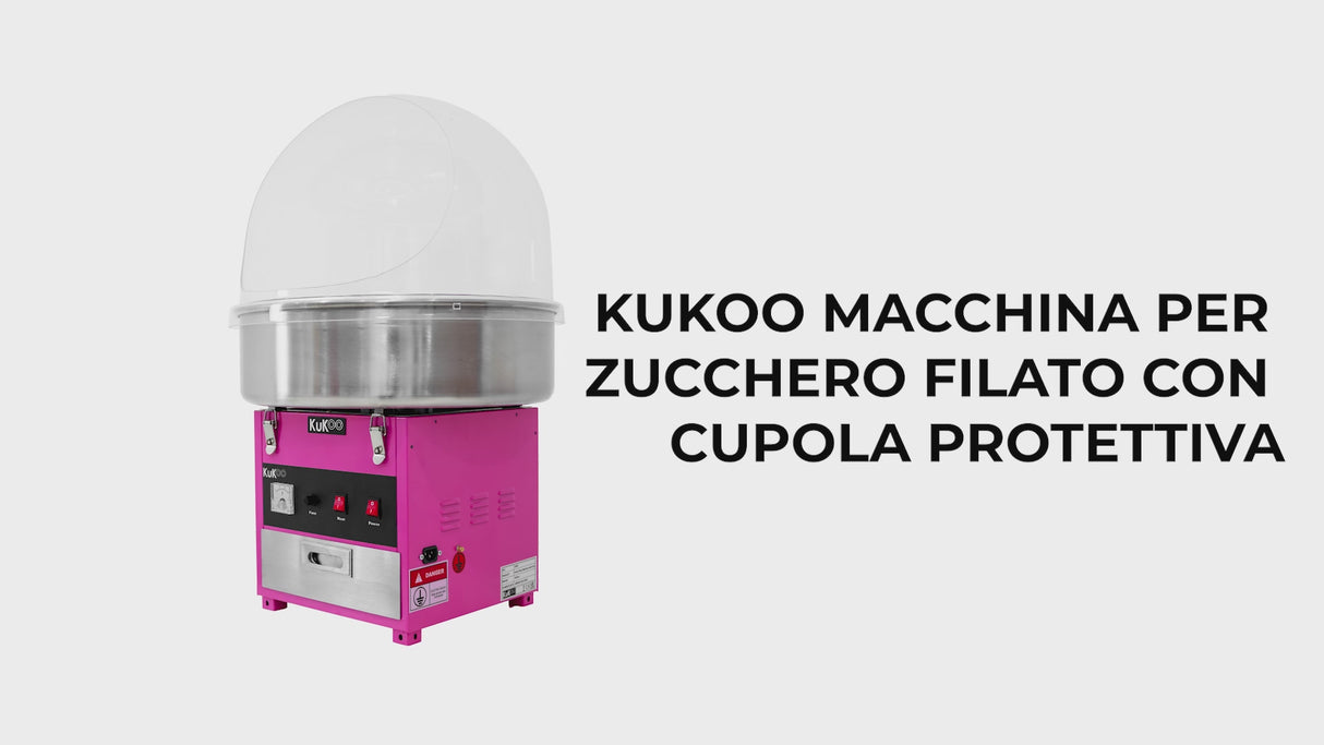 Macchina per Zucchero Filato con Cupola Protettiva