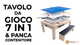 Tavolo Giochi 7-in-1 con 2 Panche Contenitore – Beige