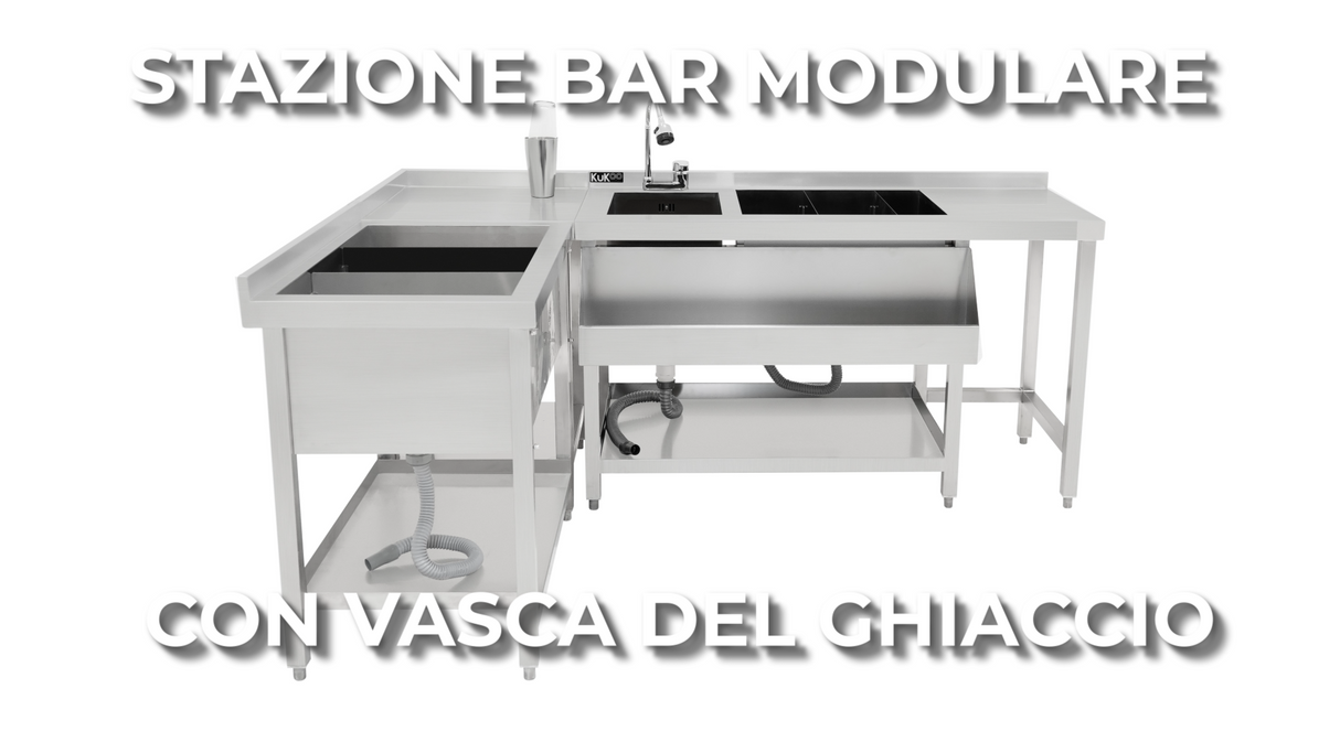 Postazione Modulare da Cocktail con Pozzo Ghiaccio