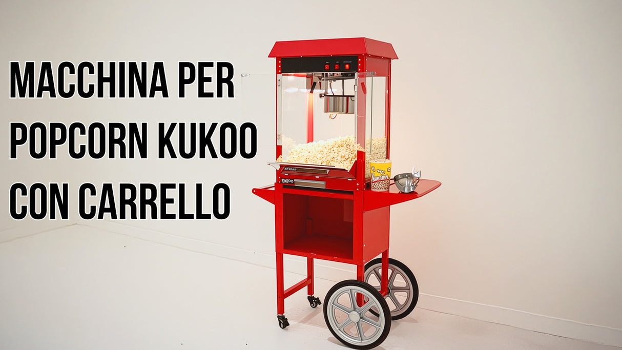 Macchina per Popcorn Acciaio Inox KuKoo & Carrello