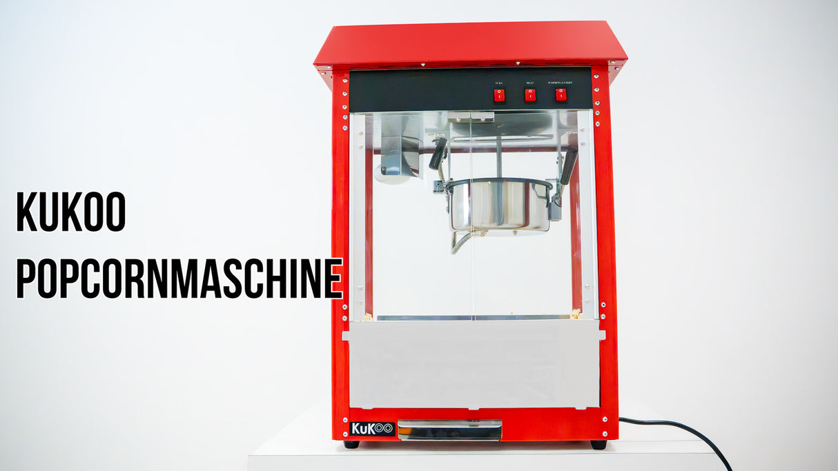 Macchina per Popcorn KuKoo Rossa 230g in Acciao Inox