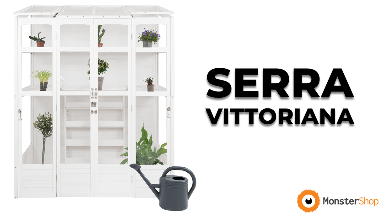 Serra Vittoriana da Giardino in Bianco con Finestre Auto-Ventilate e Ripiani Regolabili