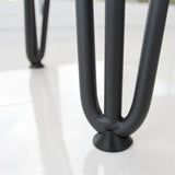 4 Gambe da Tavolo a Forcina 35.5cm - 2 Rebbi - 12mm - Nero