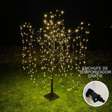 Salice Piangente Luminoso a LED - 180cm - Nero - Luci Calde