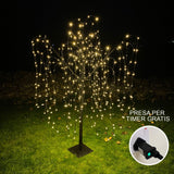 Salice Piangente Luminoso a LED - 180cm - Nero - Luci Calde