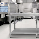 Tavolo in acciaio Inox da Cucina - 210x60x90cm