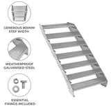 Scala zincata regolabile a 7 elementi - larghezza 900 mm