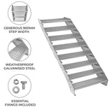 Scala zincata regolabile a 8 elementi - larghezza 900 mm