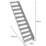 Scala zincata regolabile a 11 elementi - larghezza 600 mm