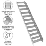 Scala zincata regolabile a 12 elementi - larghezza 600 mm