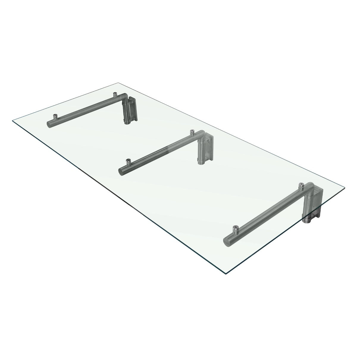 Tettoia in Vetro 180 x 80cm con Staffe in Acciaio Inossidabile per Porte Esterne