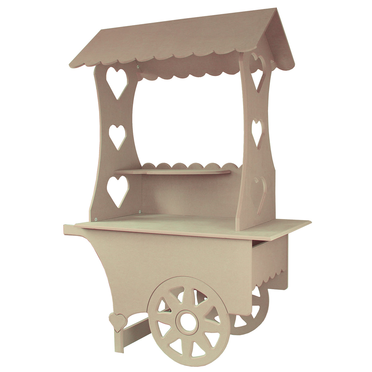 Carretto dei Dolci in Legno MDF 199cm per Matrimonio, Compleanno e Battesimo