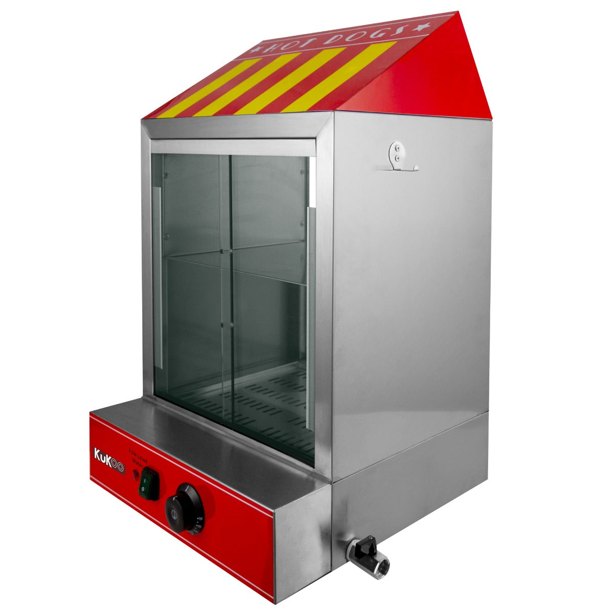 KuKoo Macchina a Vapore per Hot Dog in Acciaio Inox con Carrello