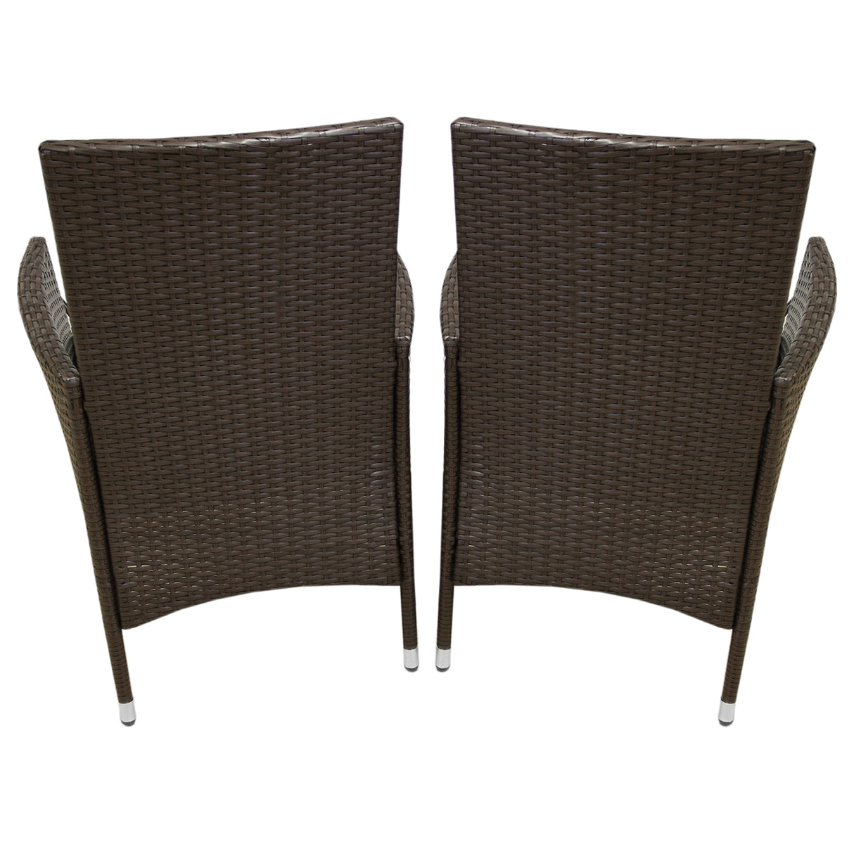 Set Bistro da Giardino in Poly Rattan Vimini Marrone Marrone